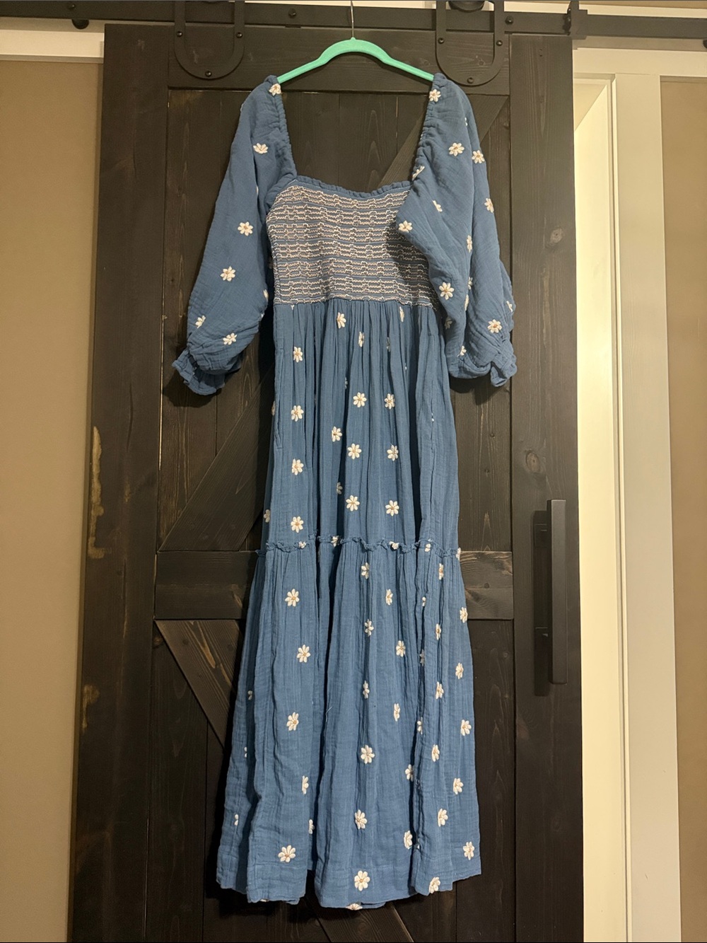 Free People Dahlia Embroidered Maxi Dress In Coastal Combo - Picture 6 of 6